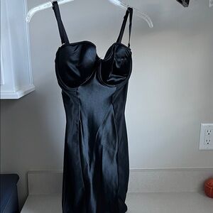 Frederick's of Hollywood Black Satin Chemise